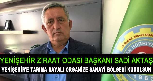 "Yenişehir'e tarıma dayalı organize sanayi bölgesi kurulsun"