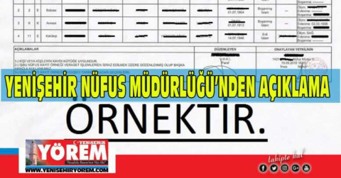 Yenişehir Nüfus Müdürlüğü’nden Açıklama