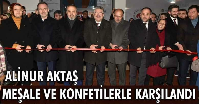 Aktaş meşale ve konfetilerle karşılandı