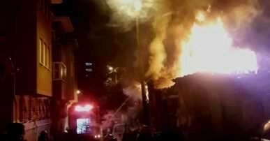 Metruk binada çıkan yangın mahalleyi ayağa kaldırdı