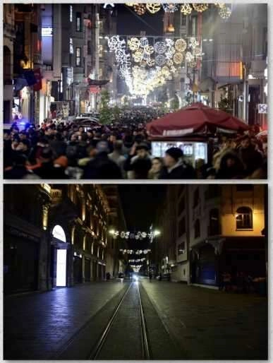 İstiklal Caddesi yılbaşında sessizliğe büründü