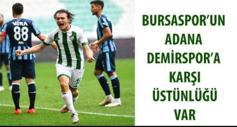Bursaspor’un Adana Demirspor’a karşı üstünlüğü var