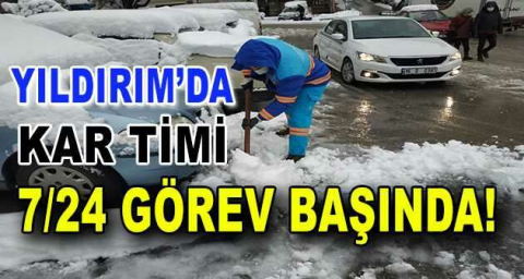 Yıldırım’da kar timi 7/24 görev başında