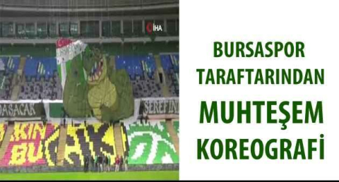 Bursaspor taraftarından muhteşem koreografi
