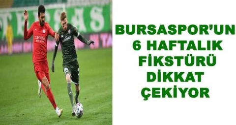 BURSASPOR'UN 6 HAFTALIK FİKSTÜRÜ DİKKAT ÇEKİYOR