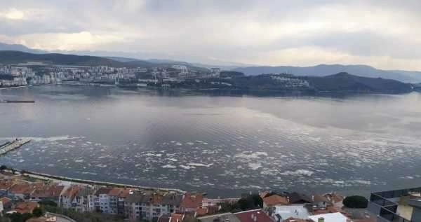 Beyaza bürünen Gemlik Körfezi korkuttu