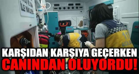 Yolun karşısına geçerken otobüsün çarptığı yaya ağır yaralandı