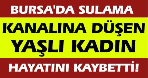 Bursa'da sulama kanalına düşen yaşlı kadın hayatını kaybetti