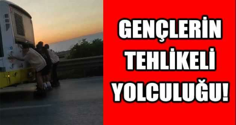 Gençlerin patenle tehlikeli yolculuğu