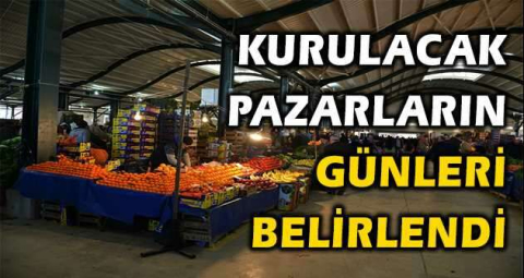İnegöl’de kurulacak pazarların günleri belirlendi