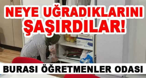 Öğretmenler odasının dolabını açınca şaşkına döndüler