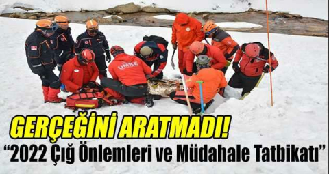 Uludağ'da ''2022 Çığ Önlemleri ve Müdahale Tatbikatı'' gerçeğini aratmadı