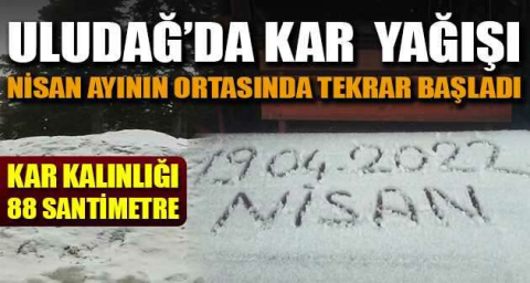 Uludağ'da kar yağışı nisan ayının ortasında tekrar başladı