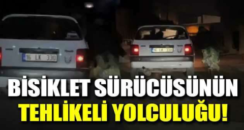 Bisiklet sürücüsünün tehlikeli yolculuğu