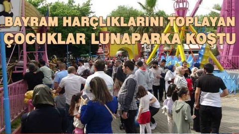 Bayram harçlıklarını toplayan çocuklar lunaparka koştu