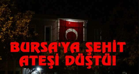 Bursa'ya şehit ateşi düştü