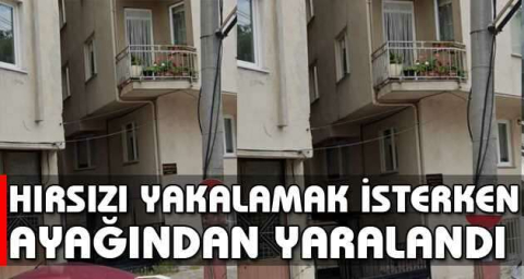 Hırsızı yakalamak isterken ayağından yaralandı