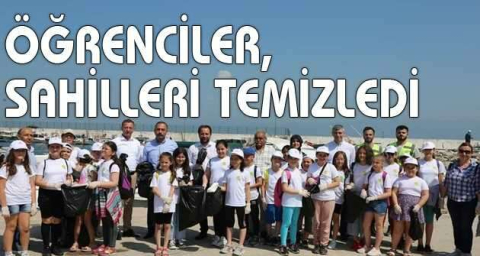 Öğrenciler, sahilleri temizledi