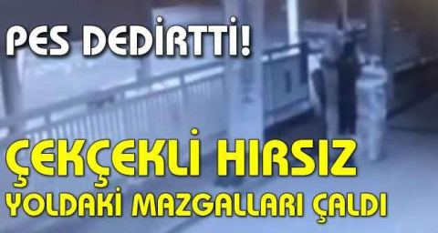 Çekçekli hırsız yoldaki mazgalları çaldı