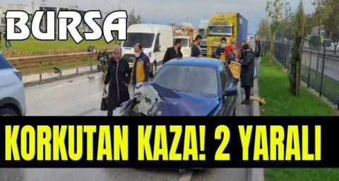 Otobanda korkutan kaza: 2 yaralı