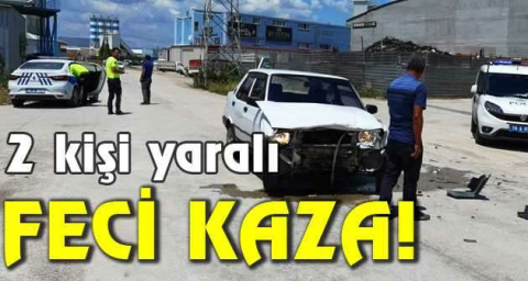 2 otomobilin çarptığı kaza kamerada