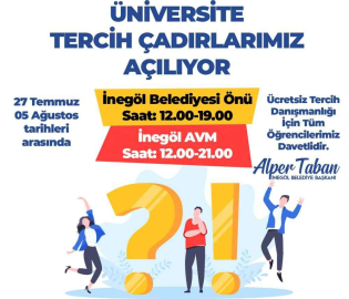 Üniversite öğrencileri için ücretsiz tercih çadırı