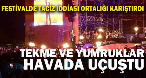 Konserde tekme ve yumruklar havada böyle uçuştu
