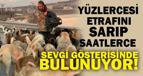 Yüzlercesi etrafını sarıp saatlerce sevgi gösterisinde bulunuyor