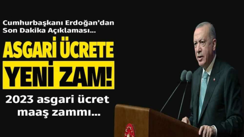Herkesin beklediği 2023 asgari ücret zammı belli oldu! Yeni asgari ücret 8 bin 506 TL oldu! Cumhurbaşkanı Erdoğan canlı yayında açıkladı