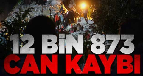 Depremde can kaybı 12 bin 873 oldu