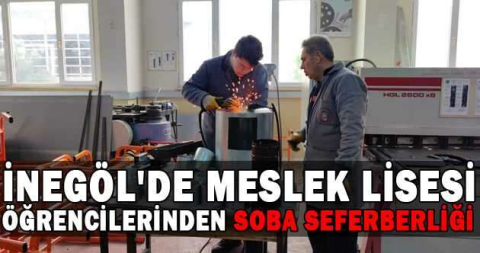 İnegöl'de meslek lisesi öğrencilerinden soba seferberliği