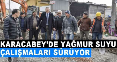 Karacabey’de yağmur suyu çalışmaları sürüyor