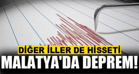 Malatya'da 5.6 büyüklüğünde deprem
