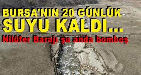 Bursa'nın 20 günlük suyu kaldı... Nilüfer Barajı şu anda bomboş