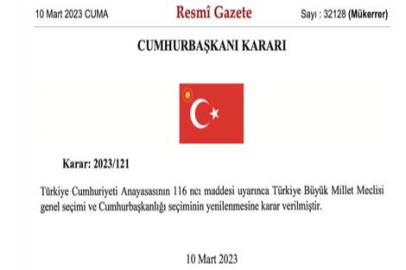 Seçimlerin yenilenmesi kararı Resmi Gazete'de yayımlandı