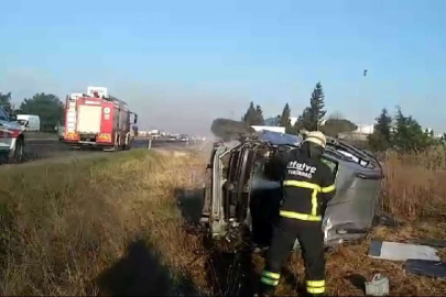Tekirdağ'da otomobil takla attı: 5 yaralı