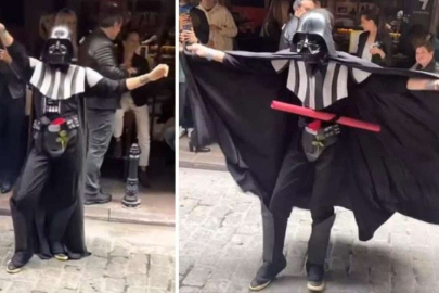 Birce Akalay arkadaşı için Darth Vader kostümü giydi