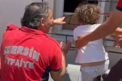 Kafası pencere demirine sıkışan çocuğu itfaiye kurtardı