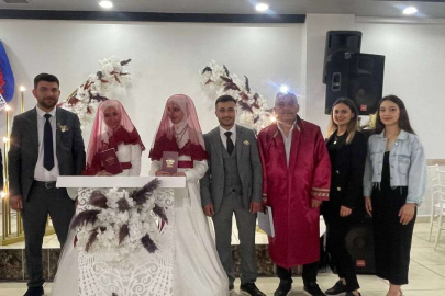 Bursa'da bir düğün iki çift...Kardeşler çifte düğün yaptı
