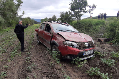 Cip patates tarlasına uçtu: 2 yaralı