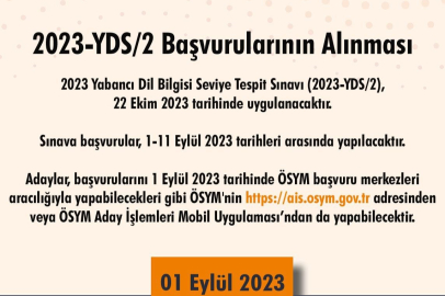 2023-YDS/2 başvuruları başladı