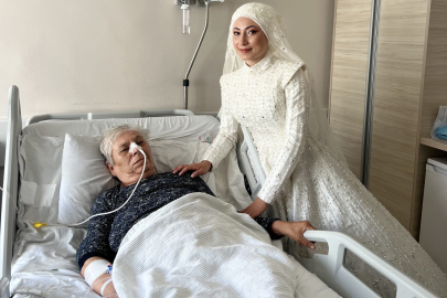 Bursa'nın o hastanesinde duygu dolu anlar yaşandı!Gelinliği giydi ve...