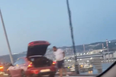 İki yakayı bağlayan köprüde yaşanan ilginç olay! Araçların lastikleri aynı anda patladı