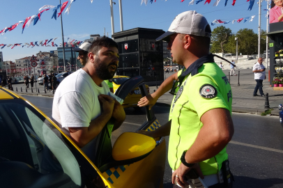 Aracı bağlanan taksici gerginlik çıkardı