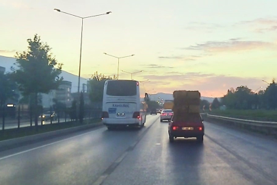 Akıl almaz taşımacılık kamerada