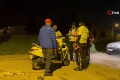 Devrilen motosikletten düşen alkollü sürücü ekiplere zor anlar yaşattı