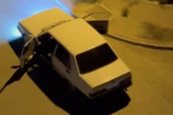 Çevreye rahatsızlık veren alkollü sürücünün aracı bağlandı