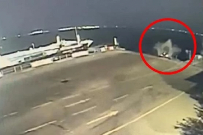 Feribota binmek isteyen araç denize uçtu!