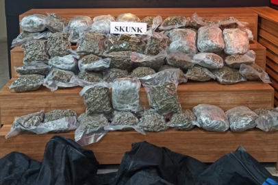 34 kilo skunk maddesi ele geçirildi