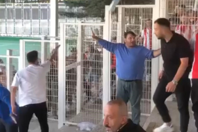 Amatör maçta kavga! Su şişesi ve taşlar havada uçuştu